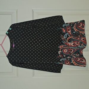 J. Khaki Girls Size 4 Brown Long Sleeve Dress with Multicolor Pattern Used